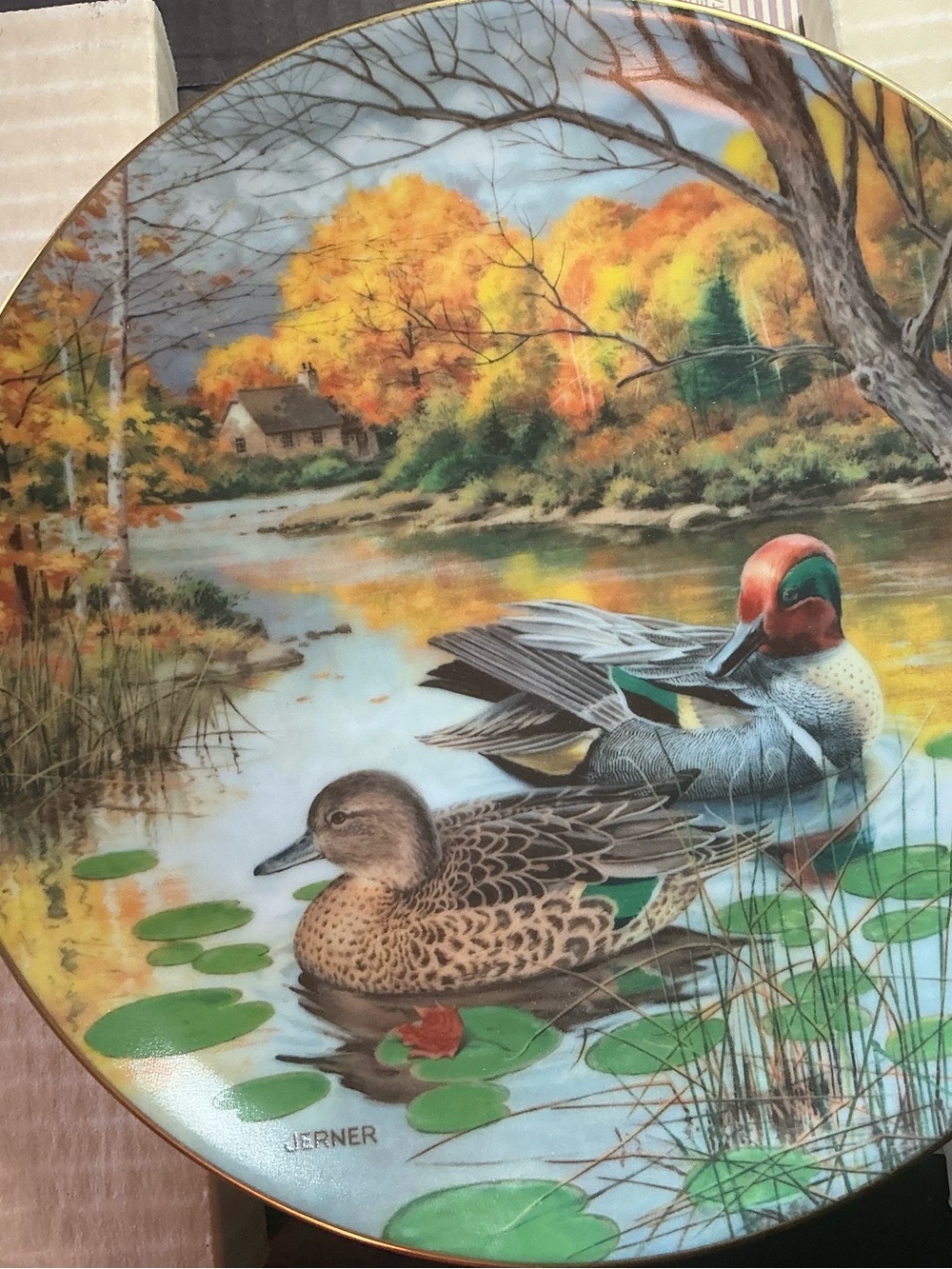 Knowles White Collector Plate "The Green-Winged Teal"